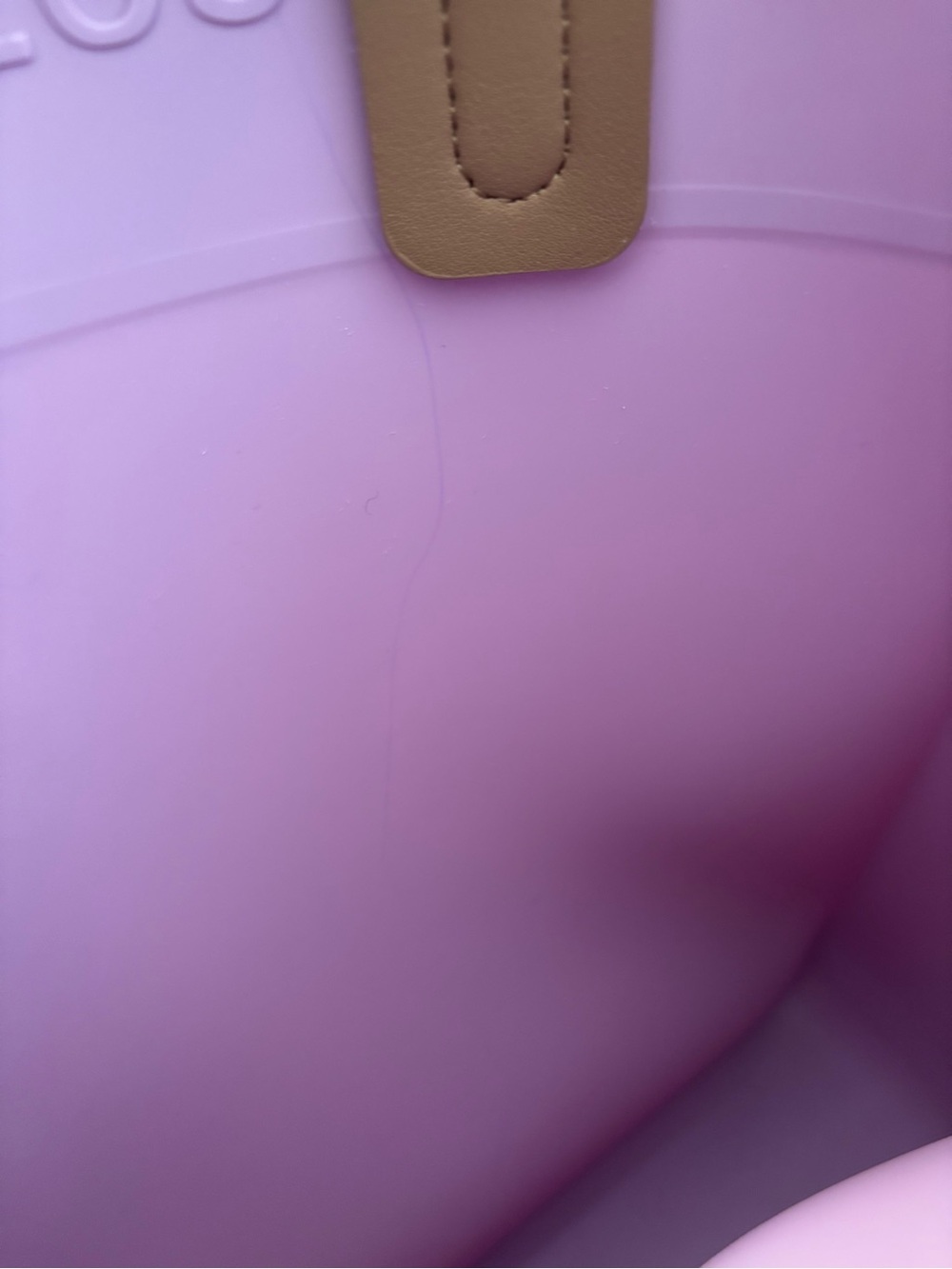 Light purple Fablou London light pink silicone Tote Bag with a small purse. - Picture 10 of 11